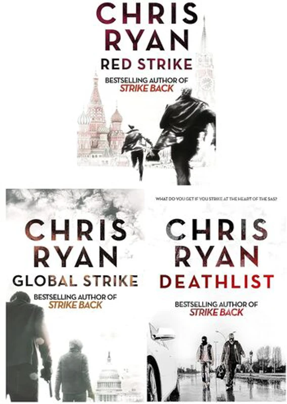Chris Ryan Strike Back Thriller 3 Books Collection Set - Deathlist, Global Strike, Red Strike