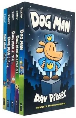 Dog Man Series 7 Books Collection Set By Dav Pilkey (Dog Man, Unleashed, A Tale of Two Kitties, Dog Man and Cat Kid, Lord of the Fleas, Brawl of the Wild [Hardcover], For Whom the Ball Rolls [Hardcove
