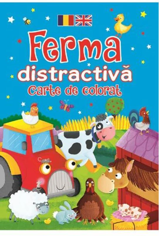 Ferma distractivă. Carte de colorat. Ediție bilingvă (Română - Engleză)