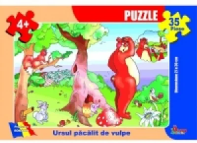 Puzzle 35 piese - Ursul pacalit de vulpe