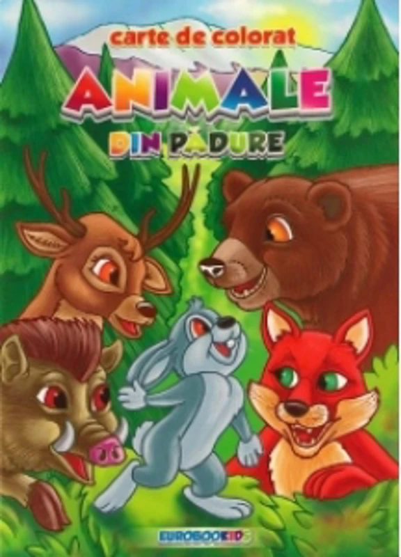 Animale din padure - carte de colorat (romana-engleza)