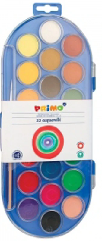 Acuarele Morocolor Primo, diametru pastila 30 mm, 22 culori