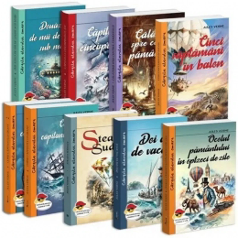 Pachet Jules Verne: 1.Calatorie spre centrul pamantului;2.Capitan la cincisprezece ani;3.Cinci saptamani in balon;4.Copiii capitanului Grant;5.Doi ani de vacanta;6.Douazeci de mii de leghe sub mari;7.Ocolul pamantului in optzeci de zile;8.Steaua Sudului