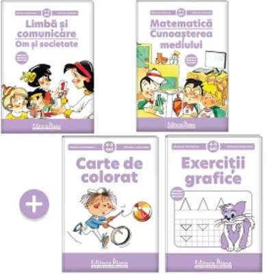 Pachet educational 4-5 ani, M. Andreianu (Set + Exercitii grafice + Carte de colorat)