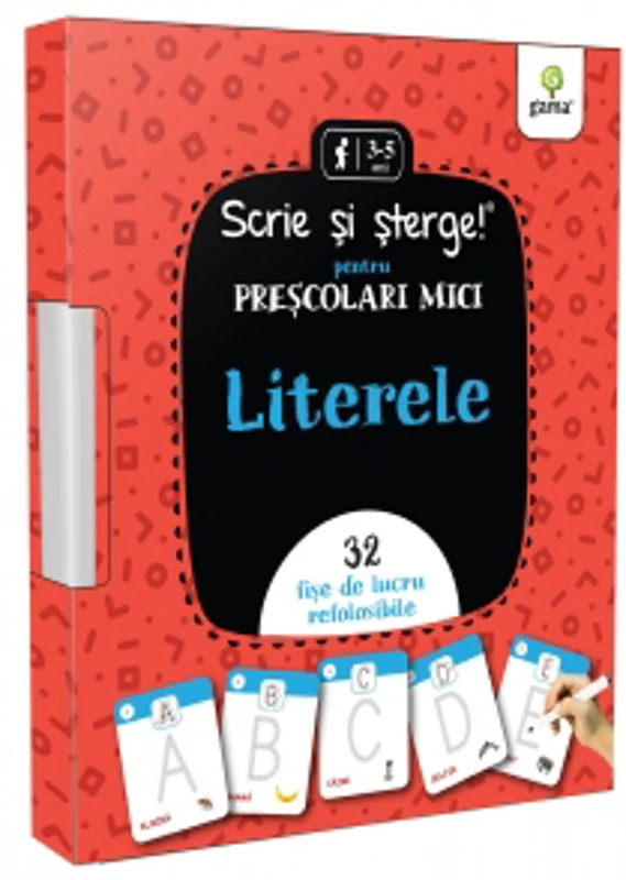 Scrie si sterge! pentru prescolari mici - Literele. 32 fise de lucru refolosibile