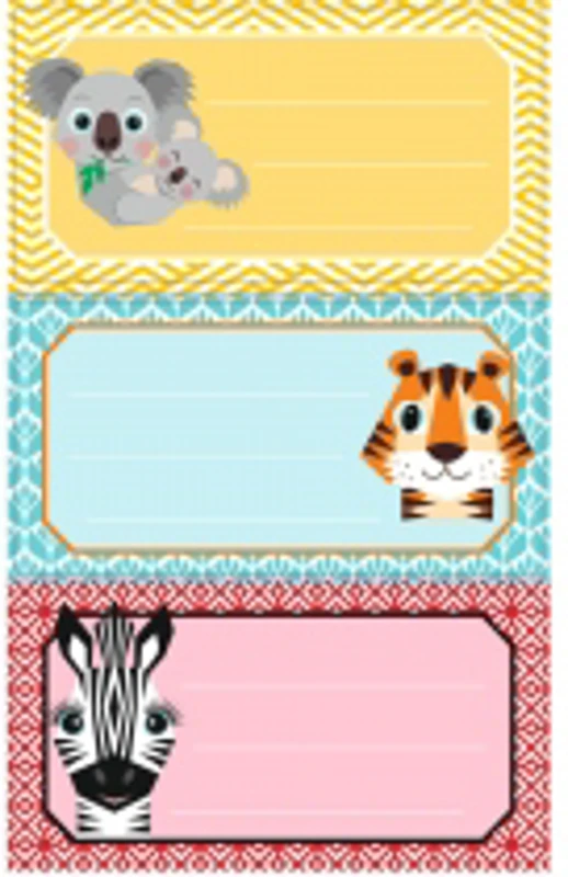 Etichete scolare, set 3x3 coli, motiv Cute Animals