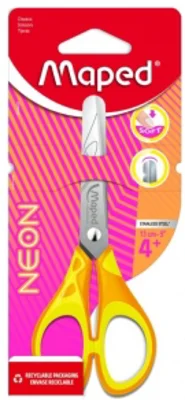 Foarfeca Maped Essentials Neon, 13 cm blister, culoare galben/portocaliu