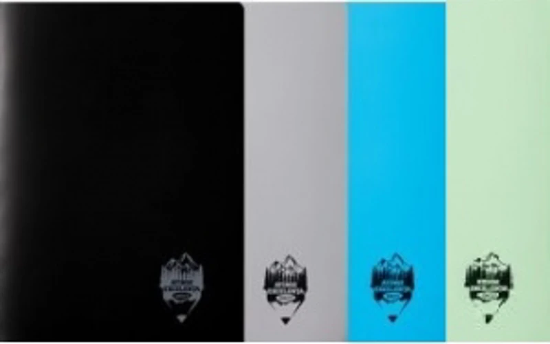 Caiet A4 80 file coperta plastic Atinge Excelenta dictando, culori pentru baieti (gri/negru/albastru/verde/turcoaz)