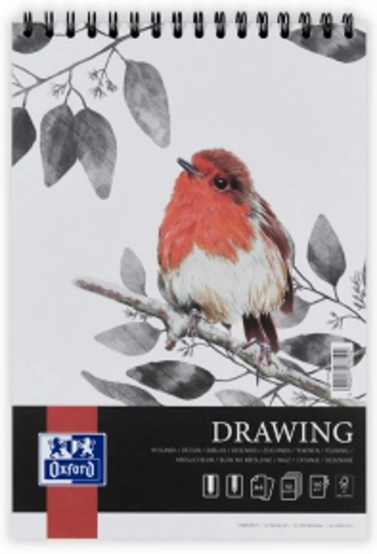 Bloc desen Drawing A4 cu spira dubla, 50 file, hartie 160g/mp, colectia Oxford Artistic