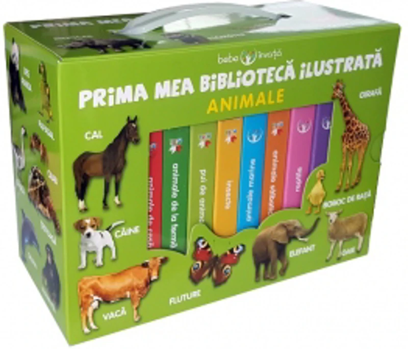 Prima mea biblioteca ilustrata. Animale. Bebe invata (8 carticele)