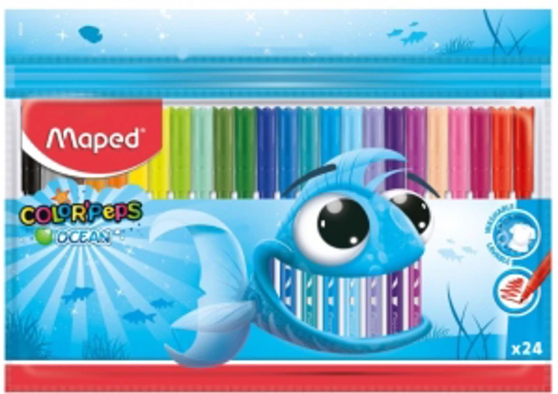 Carioci Maped Color&amp;rsquo;Peps Ocean, 24 culori/set