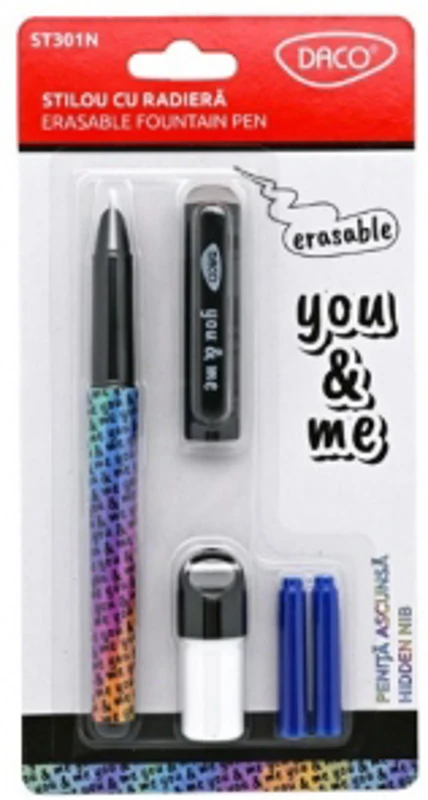 Stilou cu radiera penita ascunsa You&Me DACO ST301N, negru