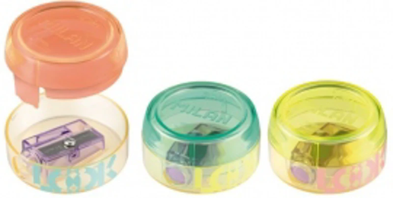 Ascutitoare plastic simpla cu container SPIN LOOK 2, MILAN (diverse culori)
