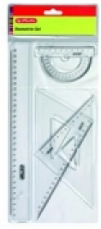 Set geometrie 4 piese (rigla, raportor, 2 echere), Herlitz
