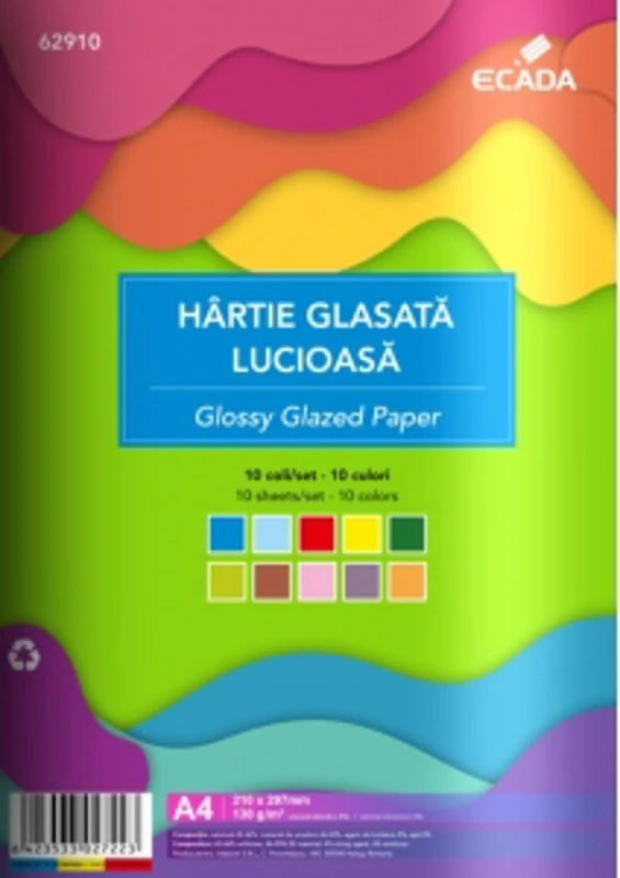 Hartie glasata lucioasa, 10 file/set ECADA