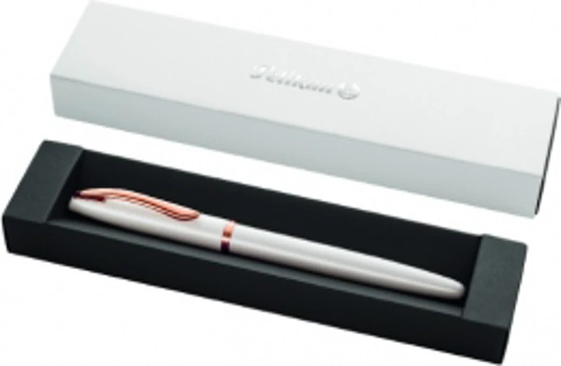 Stilou Jazz Noble Elegance, culoare Pearl White, 1 patron cerneala inclus, prezentat in cutie tip cadou