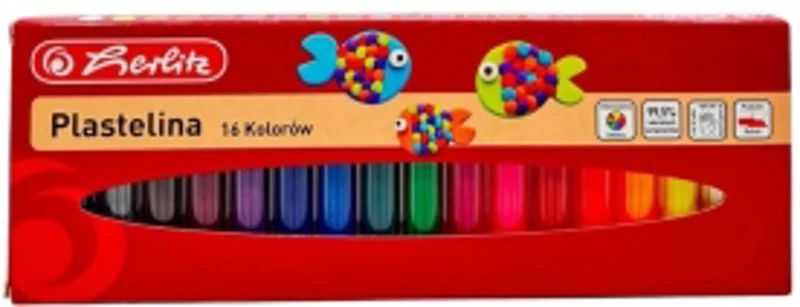 Plastilina, set 16 culori, in cutie de carton