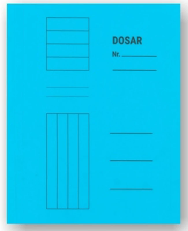 Dosar sina color, carton 230 g/mp, Albastru, set 5 bucati