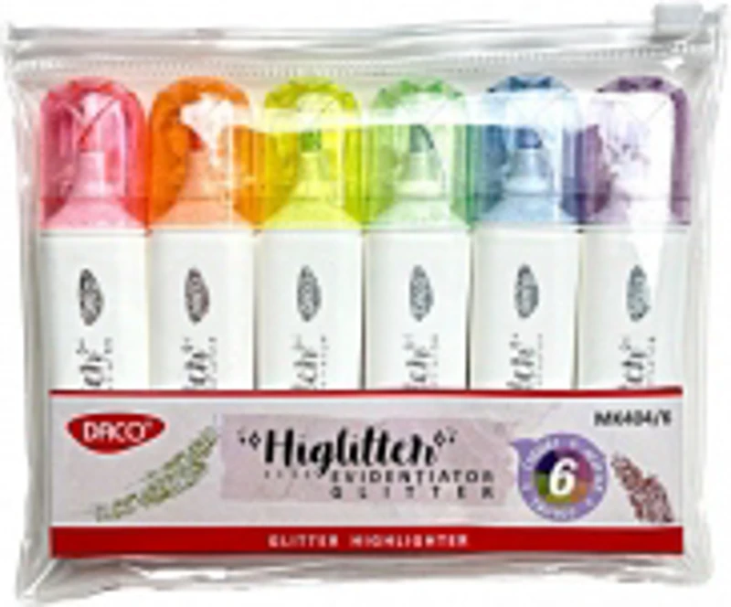 Marker evidentiator glitter Set 6 DACO, MK404/6
