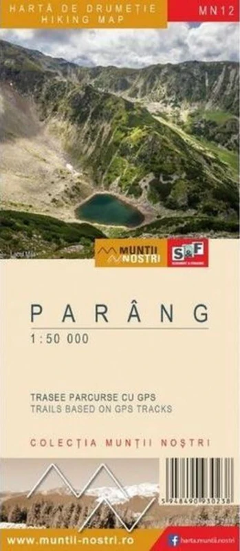 Munții Parâng. Hartă de drumeție