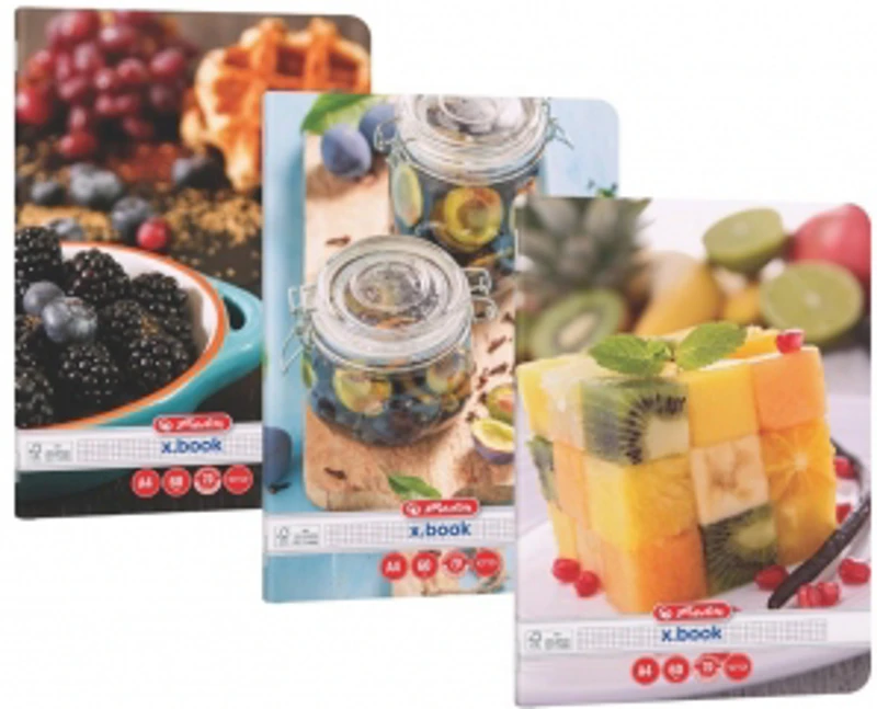 Caiet A4 60 file patratele, motiv Healthy Snack (set 5 bucati)