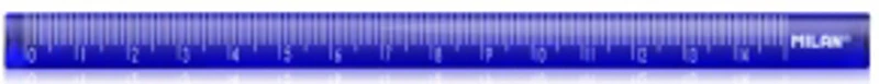 Liniar 15 cm triunghiular color MILAN, albastru
