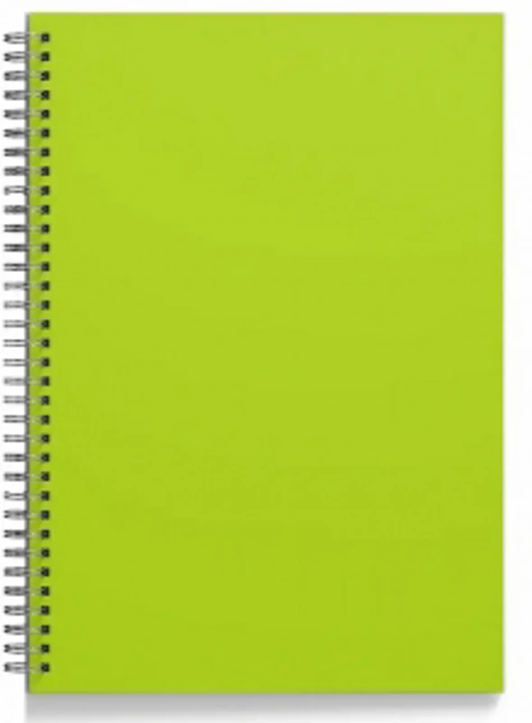 Caiet A5 cu spira, 60 file dictando, 60g/mp, PP 280 microni, verde