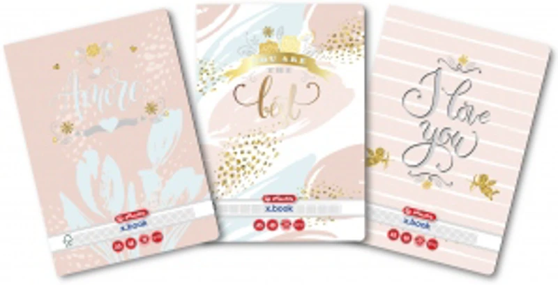 Caiet A5 48 file, patratele, motiv Be Mine