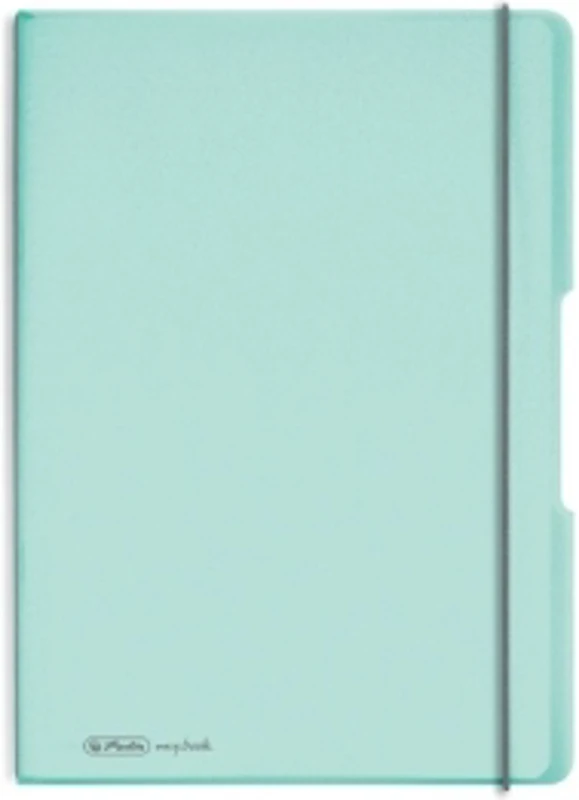 Caiet my.book flex A4, 2x40 file, dictando+patratele, turcoaz translucid