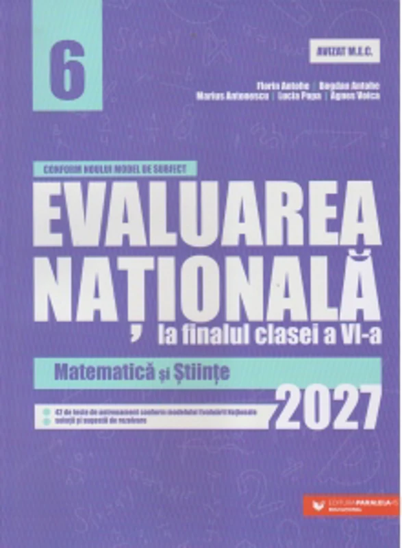 Evaluarea Nationala la finalul clasei a VI-a - 2027. Matematica si Stiinte