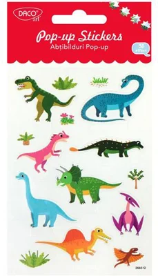 Abțibild DACO pop-up, dinozauri - AB125