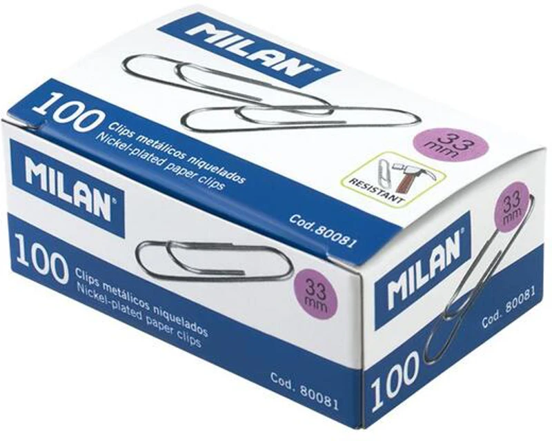 Cutie 100 agrafe nichelate Milan 33 mm