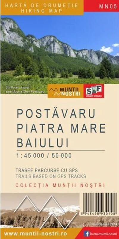Postăvaru. Piatra Mare. Baiului - Hartă de drumeție