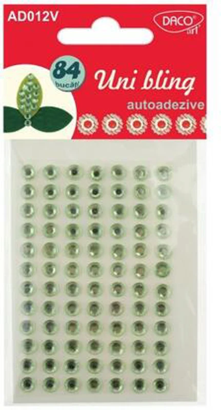 Acesorii de craft: Autoadezive Uni Bling DACO, 84 bucăți, diamant verde - AD012V