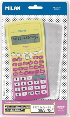 Calculator științific Milan Sunset M240, 10+2 cifre, roz