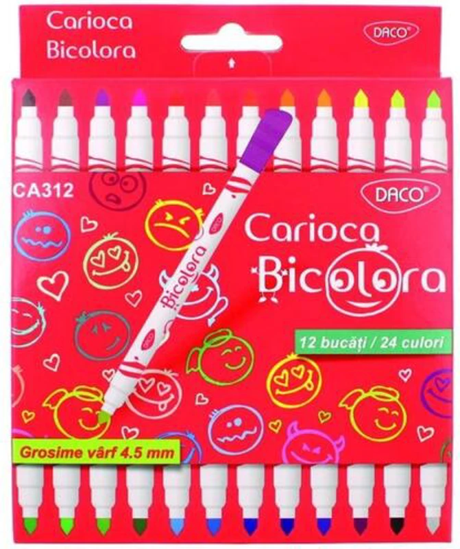 Carioci Daco 12 culori bicolor - CA312