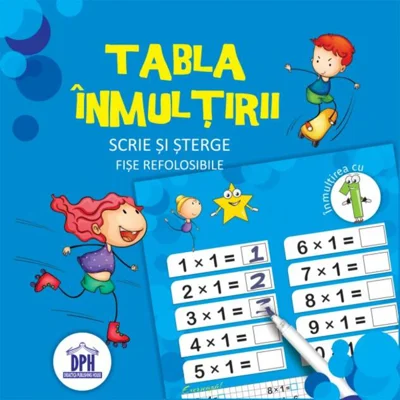 Caiet Tabla Înmulțirii (16 fișe de lucru refolosibile)
