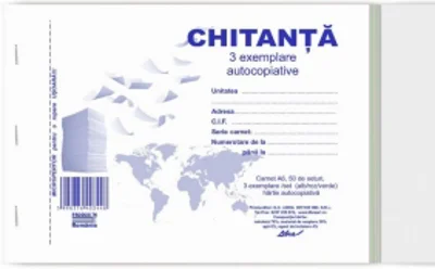Chitantier A6 3 exemplare autocopiative 150 file, L03448