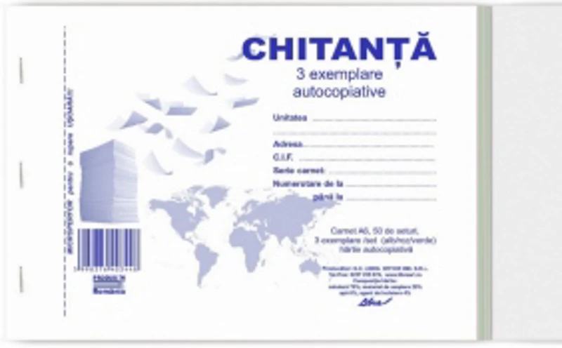 Chitantier A6 3 exemplare autocopiative 150 file, L03448