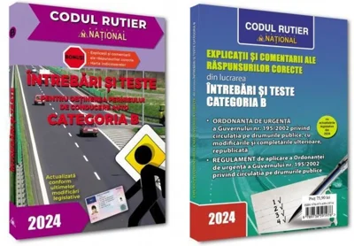 Întrebări și teste pentru obținerea permisului de conducere auto Categoria B 2024 + Explicații și comentarii ale răspunsurilor corecte