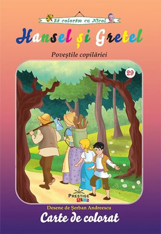 Hansel și Gretel. Carte de colorat