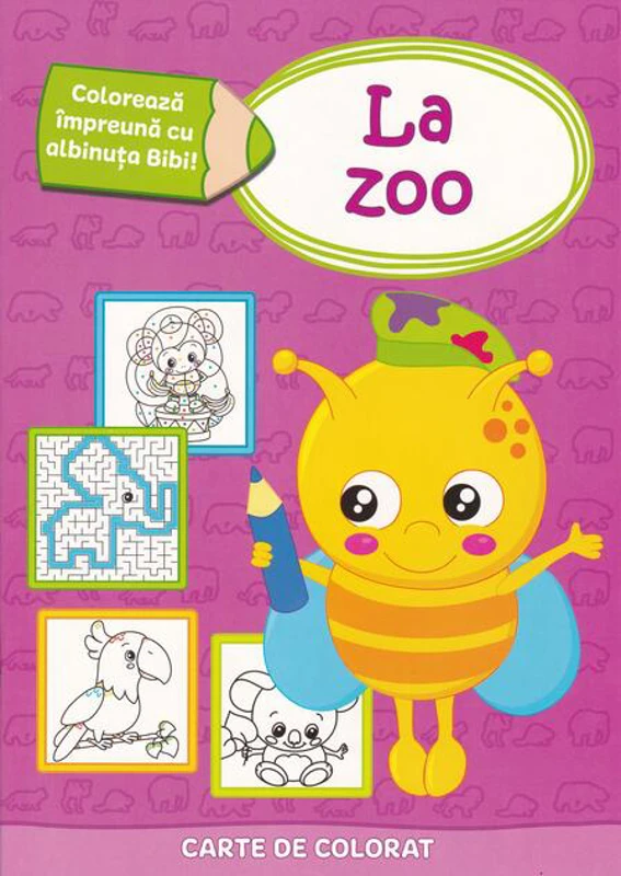 Colorează împreună cu albinuța Bibi - La zoo