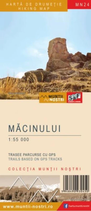 Munții Măcinului. Hartă de drumeție