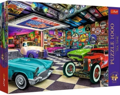 Puzzle Trefl 1000 Premium Plus Tea Time Garajul Colectionarului de Masini