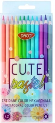 Creion color 12 pastel Daco
