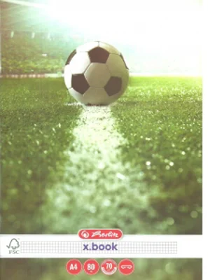 Caiet A4 80F patratele, motiv fotbal