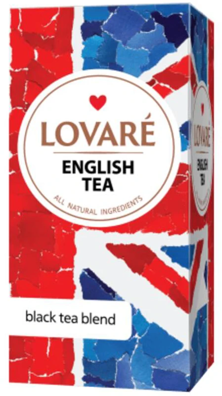 Cutie ceai cu 24 pliculețe Lovaré - English Tea: ceai negru 48 g