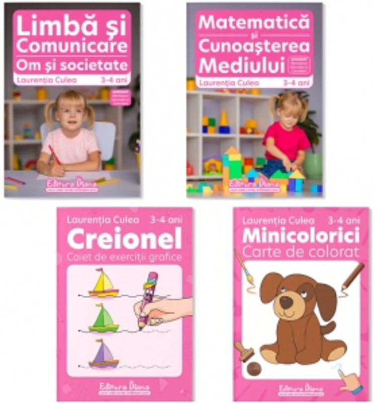 Pachet educational 3-4 ani, (Set domenii + Carte de colorat + Creionel)