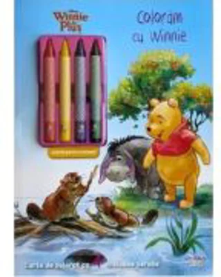 Disney Winnie de Plus. Coloram cu Winnie. Carte de colorat cu 4 creioane cerate