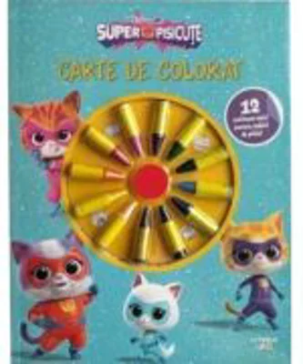 Disney Superpisicute. Carte de colorat. 12 creioane mici pentru maini de pitici